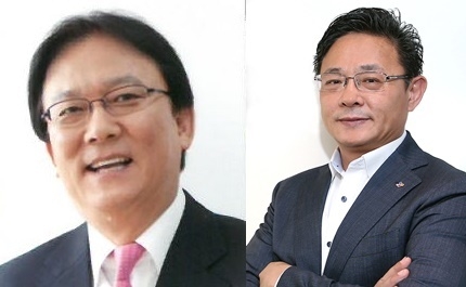 박근희(왼쪽) CJ주식회사 공동대표이사와 최병환 CJ CGV 대표이사. (사진제공=CJ그룹)