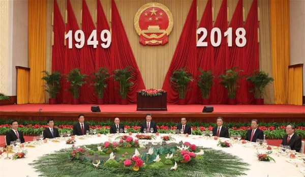 지난 10월 1일(현지 시간) 중국 건국 69주년 기념행사에 앞서 중국 국가평의회가 개막식을 하고 있다. (사진=시진핑 SNS)
