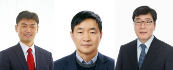박성진(왼쪽부터) 포스코 산학연협력실장, 오규석 포스코 신성장부문장, 장윤종 포스코경영연구원장.