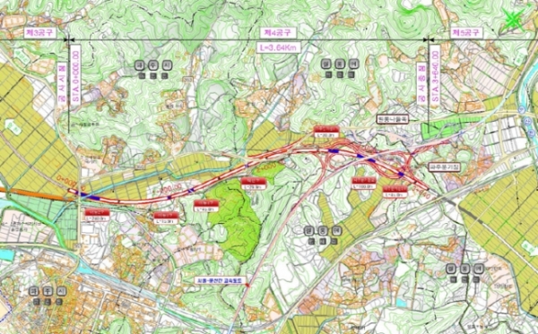 김포~파주 고속도로 4공구 위치도 (자료제공=한라)
