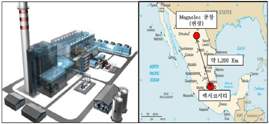 멕시코 코아우일라주에 짓는 ‘키레이 열병합발전소’ 조감도 및 위치도. (이미지제공=포스코건설)