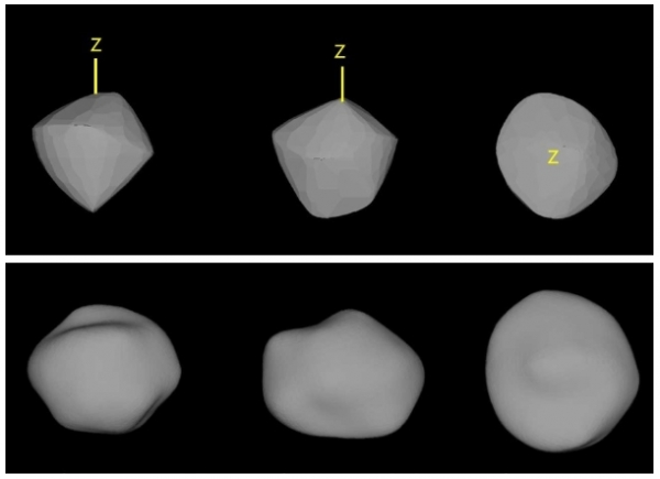 소행성 파에톤의 볼록모형(위)와 오목모형(아래) 사진제공=천문연구원