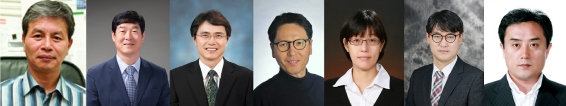 김재일(왼쪽부터)·이병하·정성호·김상돈·한승희·윤명한 교수, 조영욱 책임행정원 사진제공=GIST