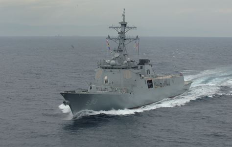 2012년 해군에 인도된 이지스구축함 3번함인 서래류성룡함. (사진제공=방사청)