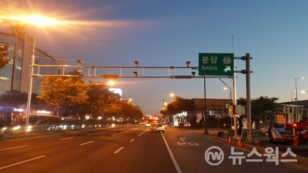 성남시 복정동 도로에 설치한 노후경유차 단속 CCTV(사진=성남시)