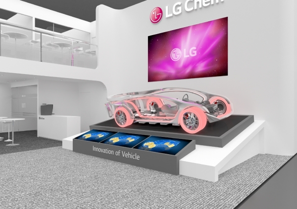 LG 화학이 'K 2019'에 전시 예정인 미래형 자동차 목업 (자료 제공=LG화학)