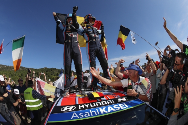 현대자동차 월드랠리팀이 한국팀 최초로 제조사부분 WRC 종합 우승을 달성했다.(사진=현대자동차)