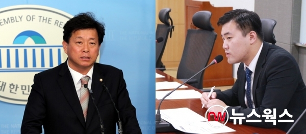 왼쪽부터 김명연 의원(자유한국당, 안산 단원갑), 김현수 위원장(대학생국회 보건복지위원회)