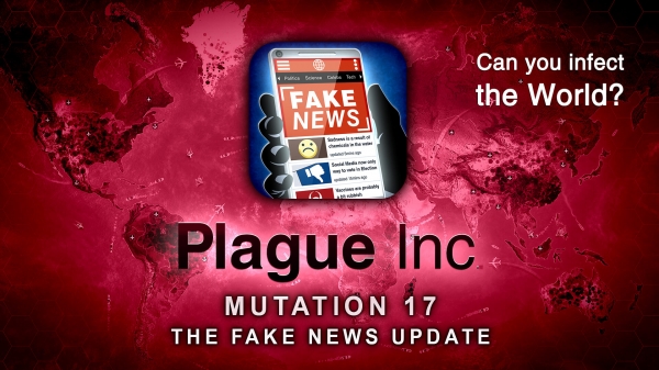 전염병을 퍼뜨리는 것을 목적으로 하는 게임 '전염병 주식회사'의 가짜 뉴스 시나리오 업데이트. (사진=엔데믹 크리에이션 홈페이지)