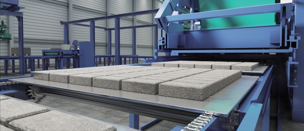 삼정산업의 신제품인 와우보드알파로 콘크리트 블록 제조용 몰드베이스로 사용된다. (사진제공=포스코)