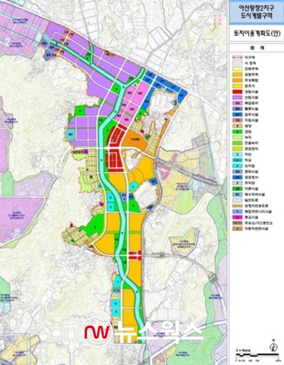 아산 탕정2지구 도시개발구역 토지이용계획도 (자료=EIASS)