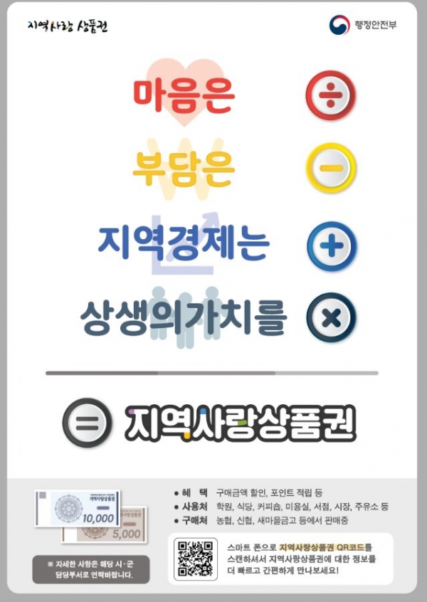 행정안전부의 지역사랑상품권 홍보 포스터. (사진제공=행정안전부)