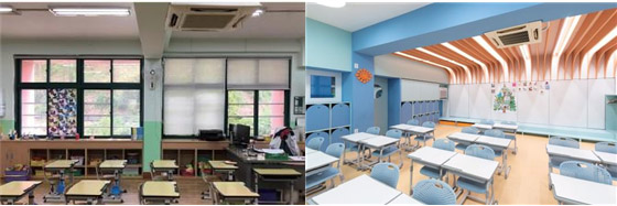 2019 학교공간재구조화 사례 - 등서초등학교 교실의 리모델링 전후 모습. (사진제공=서울시교육청)