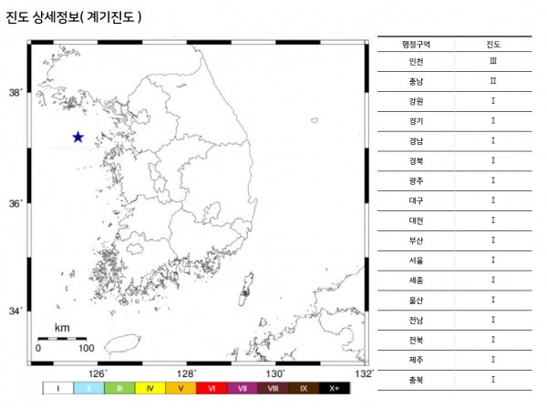기상청은 인천 연평도 해안 부근에서 규모 3.3의 지진이 발생했다고 밝혔다. (자료제공=기상청)