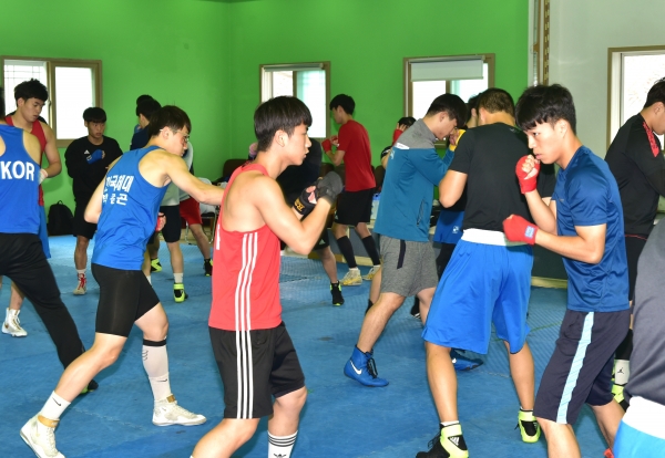 한국체대 복싱팀 선수들이 경주에서 전지훈련을 갖고 있다. (사진제공=경북문화관광공사)