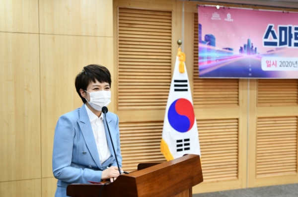 지난 6월 26일 국회에서 열린 '스마트 신도시 재생을 위한 정책토론회'에서 김은혜 미래통합당 의원이 발언하고 있다. (사진=김은혜 의원 공식블로그 캡처)