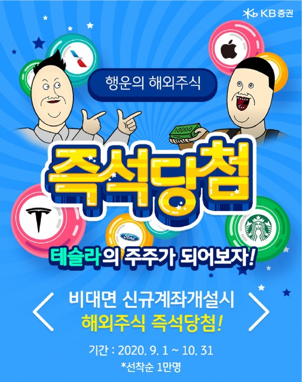 KB증권의 '해외주식 즉석당첨' 이벤트 홍보 포스터. (사진제공=KB증권)