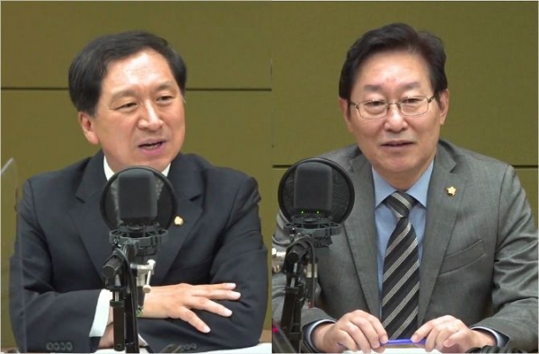 김기현 국민의힘 의원과 박범계 민주당 의원은 28일 CBS 라디오 '김현정의 뉴스쇼'에 출연해 토론을 했다. (사진='김현정의 뉴스쇼' 캡처)