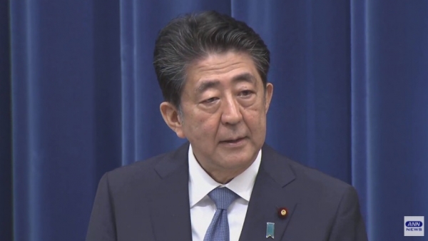 아베 신조 일본 총리가 28일 기자회견을 열고 사의를 표명하고 있다. (사진=ANN NEWS 캡처)