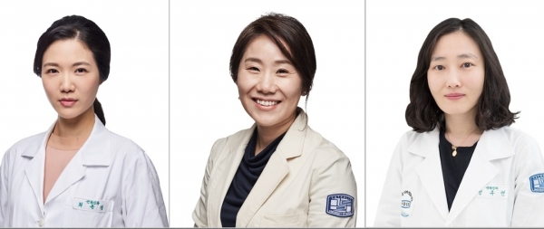 (왼쪽부터) 최윤진, 김명신, 정유연 교수