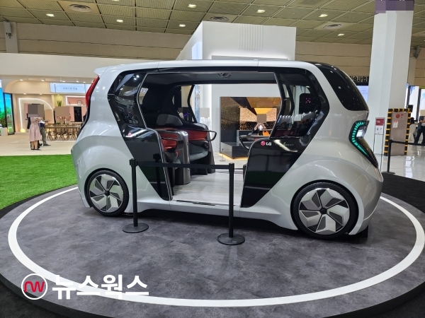 LG전자가 최근 '월드IT쇼 2021'에서 공개한 차세대 커넥티드카. (사진=장진혁 기자)