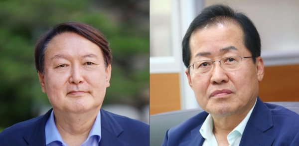 윤석열 전 검찰총장 vs. 홍준표 의원. (사진=페이스북 캡처)