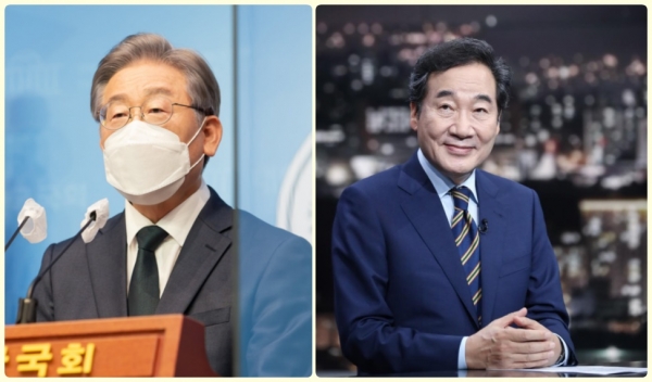 이재명 경기지사 vs. 이낙연 전 민주당 대표. (사진=페이스북 캡처)