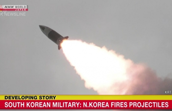 NHK 북한 미사일 발사 보도. (사진=NHK 뉴스 캡처)