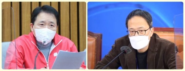 국민의힘 측 TV토론 실무협상단인 성일종(왼쪽) 의원 vs. 박주민 민주당 방송토론콘텐츠 단장. (사진=페이스북 캡처)