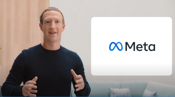 마크 저커버그 페이스북 CEO가 온라인으로 진행된 커넥트 2021 행사에서 새로운 사명인 '메타'를 발표하고 있다. (사진=메타 유튜브 채널 캡처)