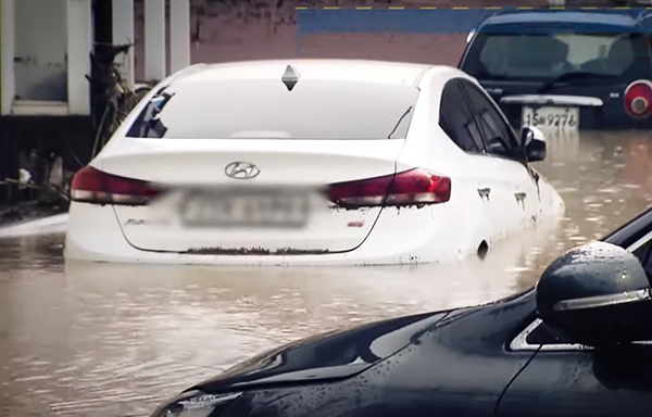 폭우로 침수된 차량 (사진=행정안전부 유튜브 캡처)