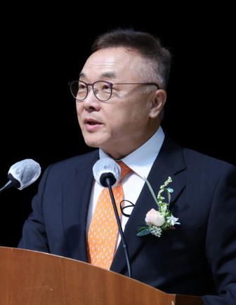 황주호 한국수력원자력 제10대 사장이 22일 취임사를 하고 있다. (사진제공=한수원)