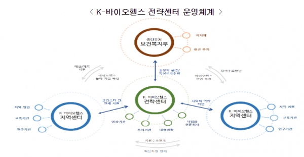 'K-바이오헬스 전략센터'의 기능 및 역할. (자료제공=보건복지부)
