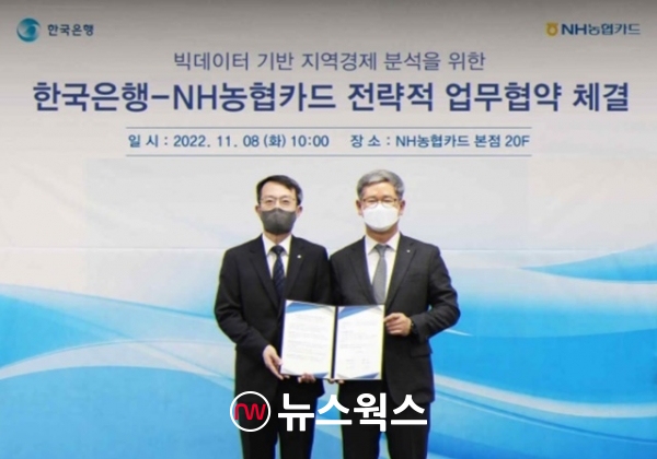 한국은행 이환석 부총재보(왼쪽), NH농협카드 윤상운 사장.(사진제공=한국은행)