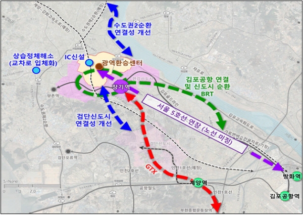 김포 한강2 콤팩트시티 교통망 확충 계획 (자료제공=국토교통부)