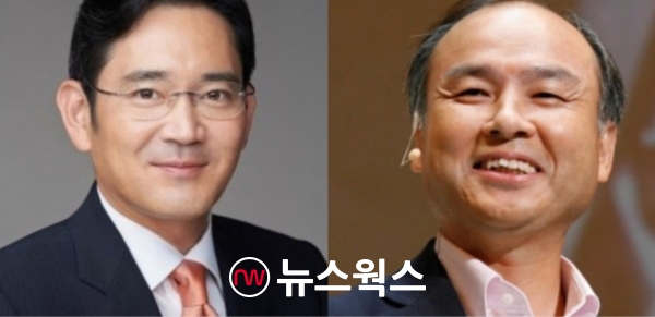 이재용(왼쪽) 삼성전자 부회장과 손정의 소프트뱅크 회장. (사진=뉴스웍스 DB)