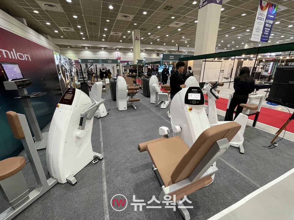 '스포엑스 2023'에 전시된 '밀론'의 운동기구. (사진=고지혜 기자)