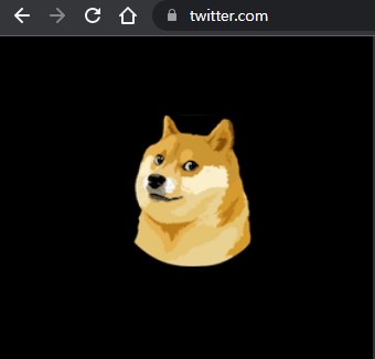 4일 트위터 홈페이지 내 파랑새 로고가 도지코인을 상징하는 시바 이누로 변경돼 있다. (사진=트위터 홈페이지 캡처)