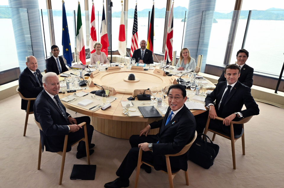 기시다 후미오 총리를 포함한 G7 정상들. (사진=기시다 후미오 트위터 캡처)