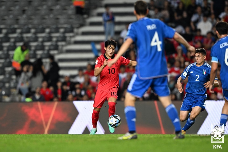 한국이 9일 이탈리아와 U-20 준결승전에서 2-1로 패했다. (사진=대한축구협회 홈페이지 캡처)