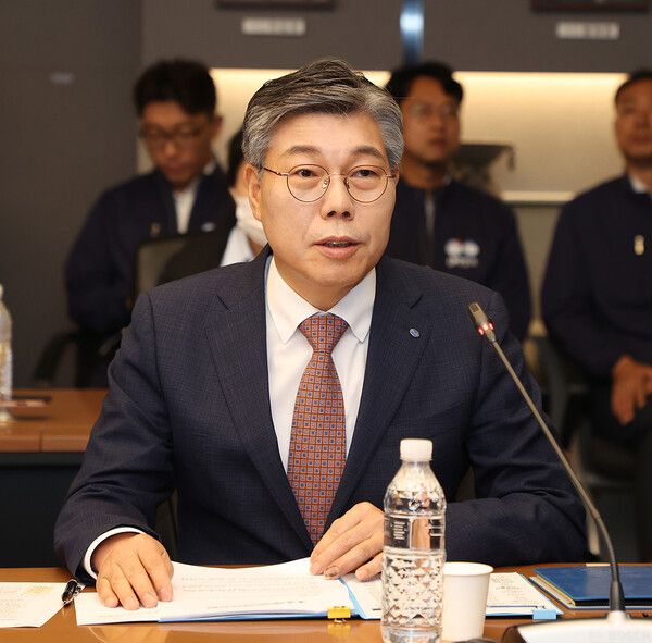 황병우 대구은행장이 6일 기자간담회를 갖고 향후 시중은행 전환 계획을 말하고 있다. (사진제공=DGB대구은행)