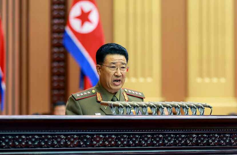 정경택 북한군 총정치국장이 지난 2022년 9월 8일 북한 만수대의사당에서 개최된 북한 최고인민회의에서 발언하고 있다. (사진=뉴스1)