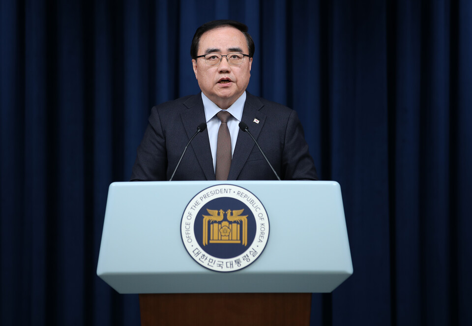 김성한 국가안보실장이 지난 3월 23일 서울 용산 대통령실 청사에서 브리핑을 하고 있다. (사진=뉴스1)