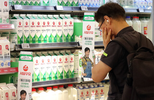 서울의 한 대형마트에서 소비자가 우유 제품 구입에 고심하고 있다. (사진=뉴스1)
