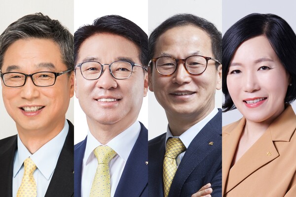 KB금융 차기 회장 후보 중 내부출신으로 허인(왼쪽부터), 이동철, 양종희 부회장과 박정림 총괄부문장이 선정됐다.. (사진제공=KB금융지주)