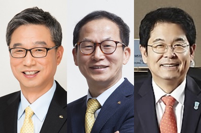 KB금융지주 차기 회장 후보로 허인(왼쪽부터) 부회장, 양종희 부회장, 김병호 베트남 HD은행 회장이 지명됐다. (사진제공=KB금융지주)