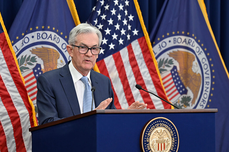 제롬 파월 연준 의장이 지난해 12월 14일 열린 FOMC 기자회견에서 기자들의 질문에 답하고 있다. (사진제공=미국 연방준비제도)