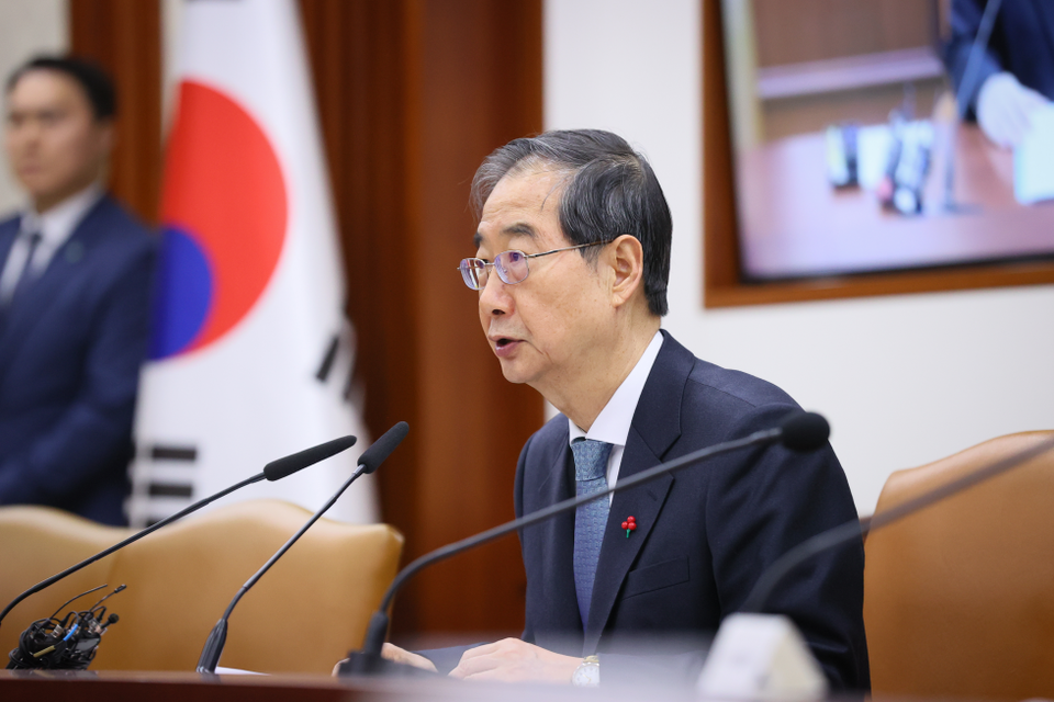 한덕수 국무총리가 지난달 정부서울청사에서 열린 국정현안관계장관회의를 주재하고 있다. (사진제공=국무조정실)