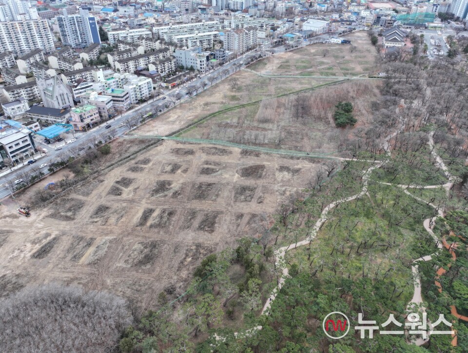 매입부지 지장물 철거가 완료된 황성공원의 모습. (사진제공=경주시)