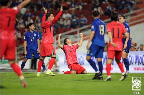 박진섭이 태국전에서 세번째 골을 넣은뒤 포효하고 있다. (사진제공=대한축구협회)